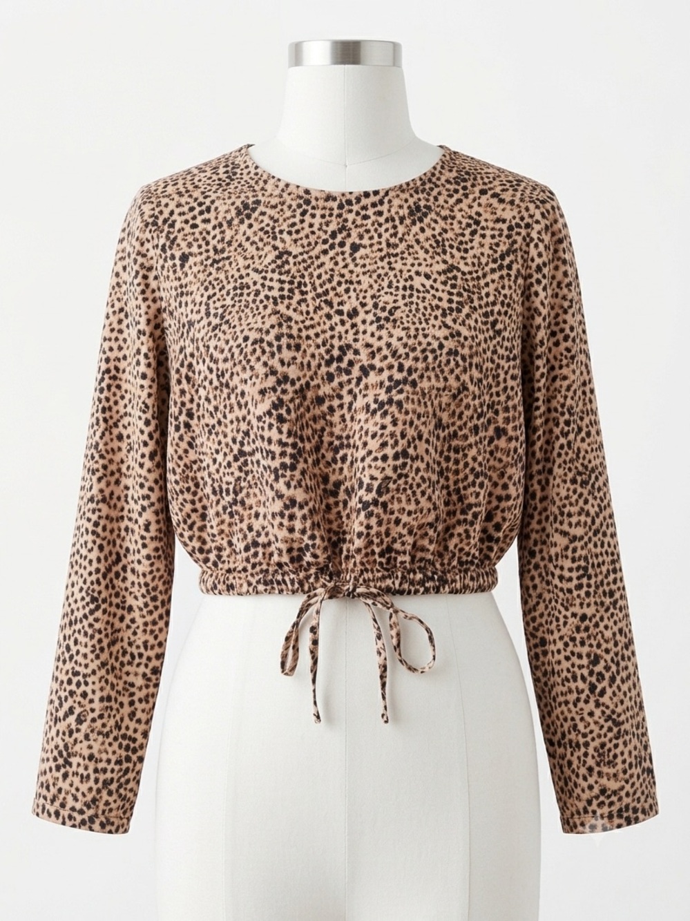 Levi’s Leopard Print Terra Blouse Long Sleeve Cropped Small